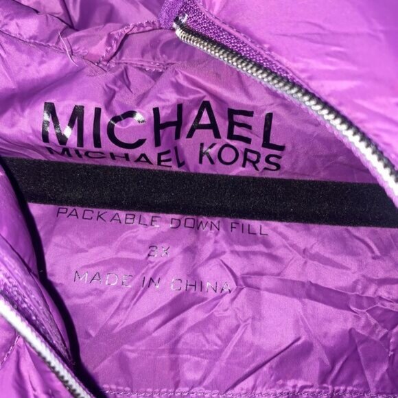 Michael Kors Packable Down Quilted Purple Puffer Jacket Coat Size 3X - Picture 4 of 8